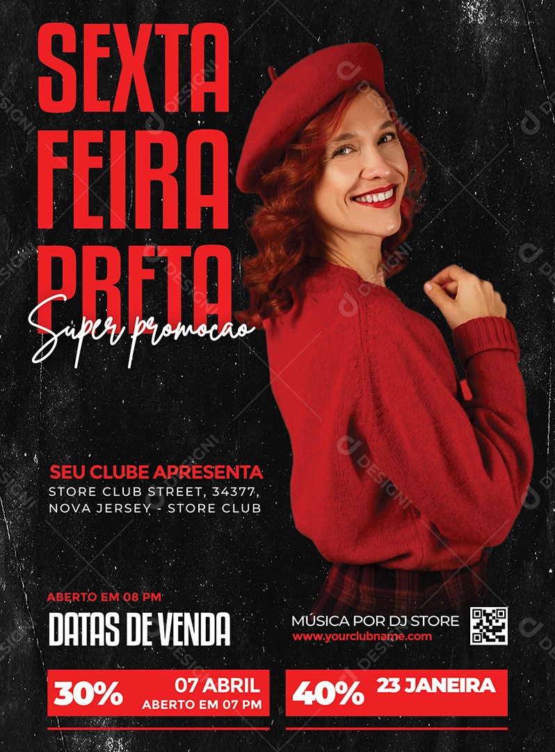 Sexta Feira Preta Super Promoção Loja de Roupas Off Social Media PSD Editável