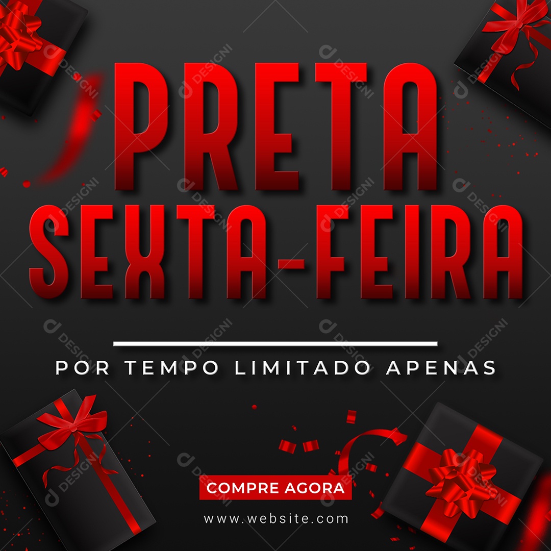 Social Media Sexta Feira Preta Loja de Roupas PSD Editável