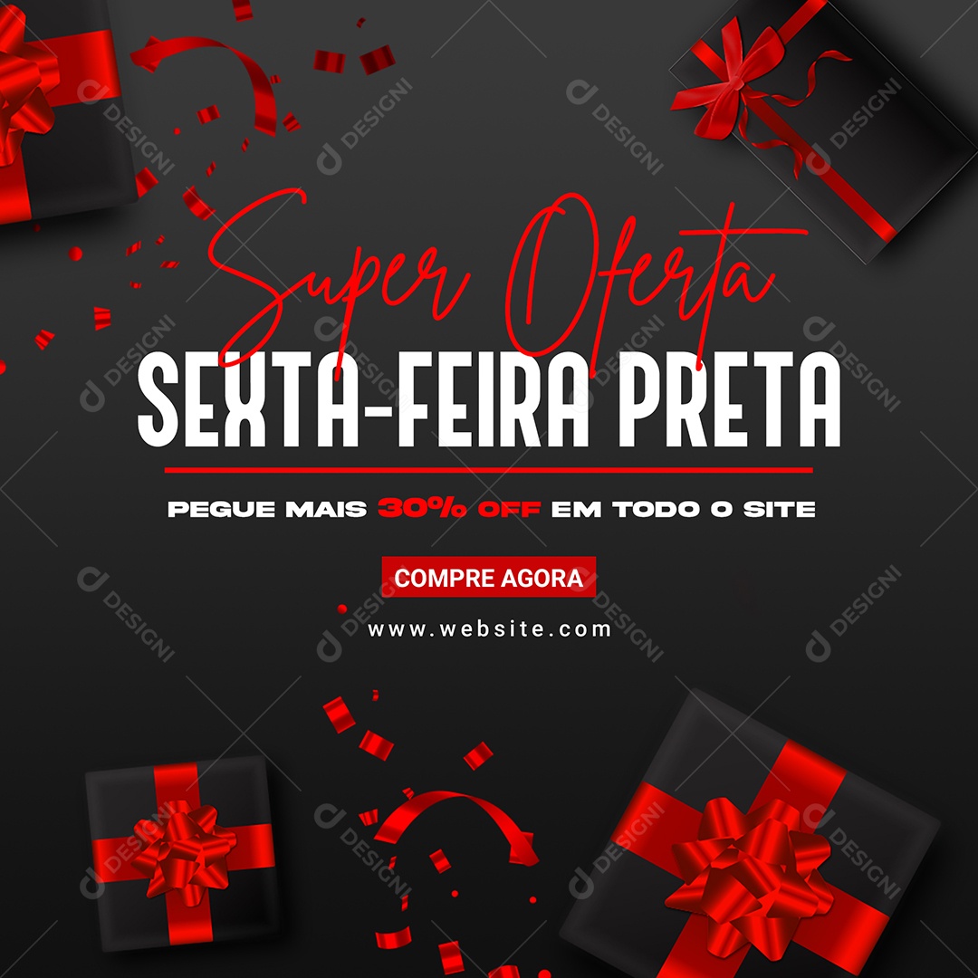 Social Media Sexta Feira Preta Loja de Roupas 30% Off PSD Editável