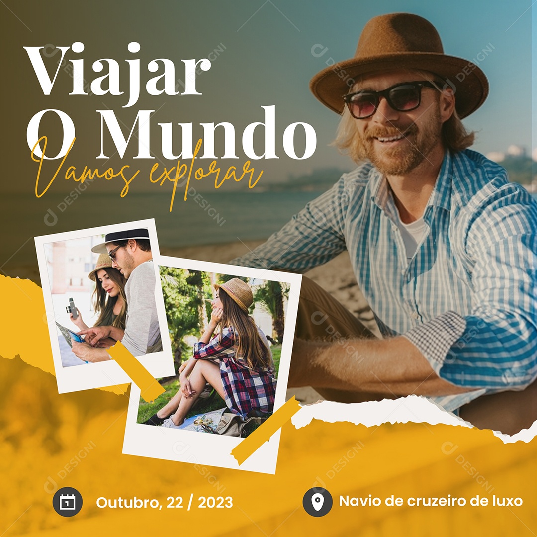 Agência de Viagens Vamos Explorar Social Media PSD Editável