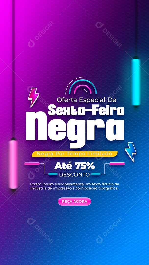 Story Oferta Especial Sexta Feira Negra Social Media PSD Editável