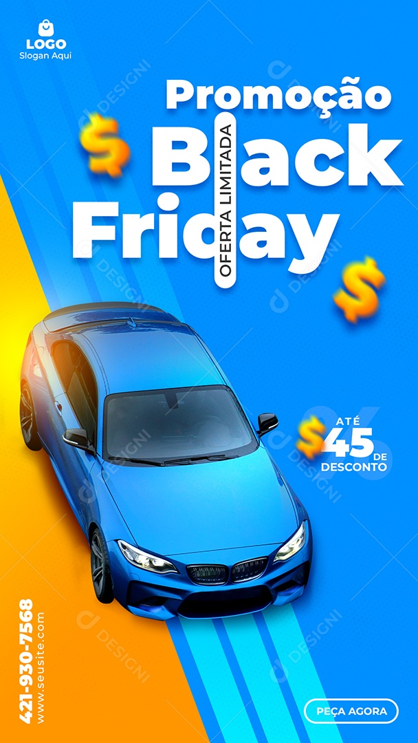 Story Black Friday Concessionária Social Media PSD Editável