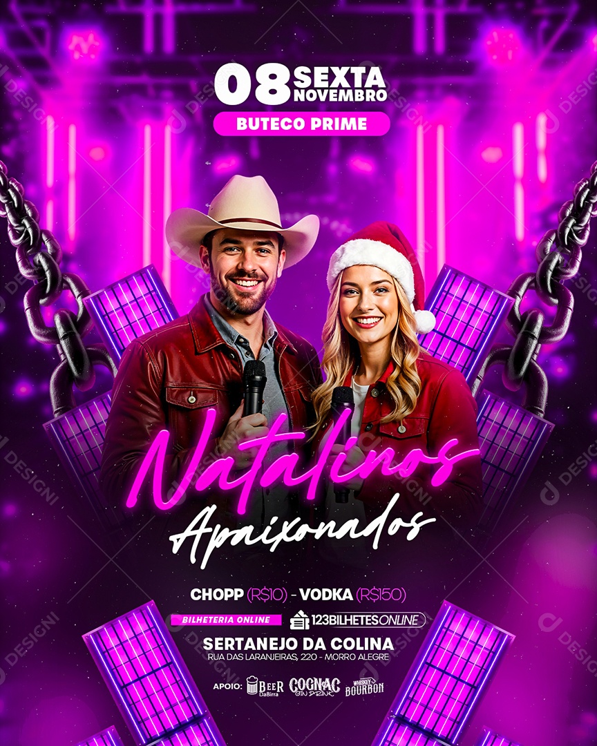 Flyer Natalinos Apaixonados Social Media PSD Editável