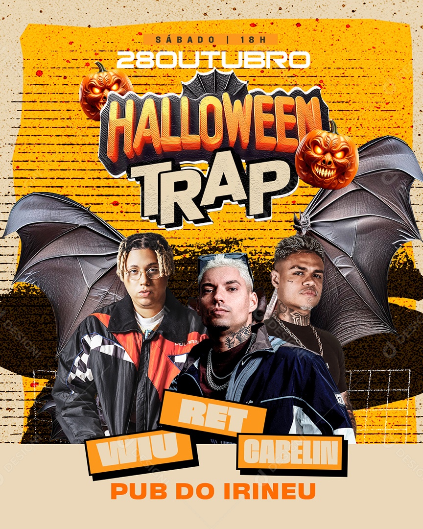 Feed Flyer Halloween Trap Social Media PSD Editável