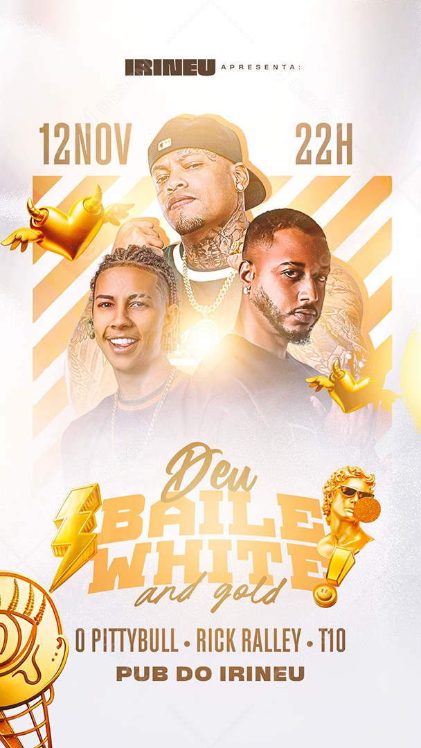 Story Flyer Deu Baile White Social Media PSD Editável