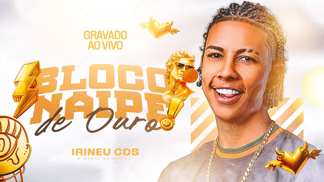 Banner Flyer Bloco Naipe De Ouro Social Media PSD Editável