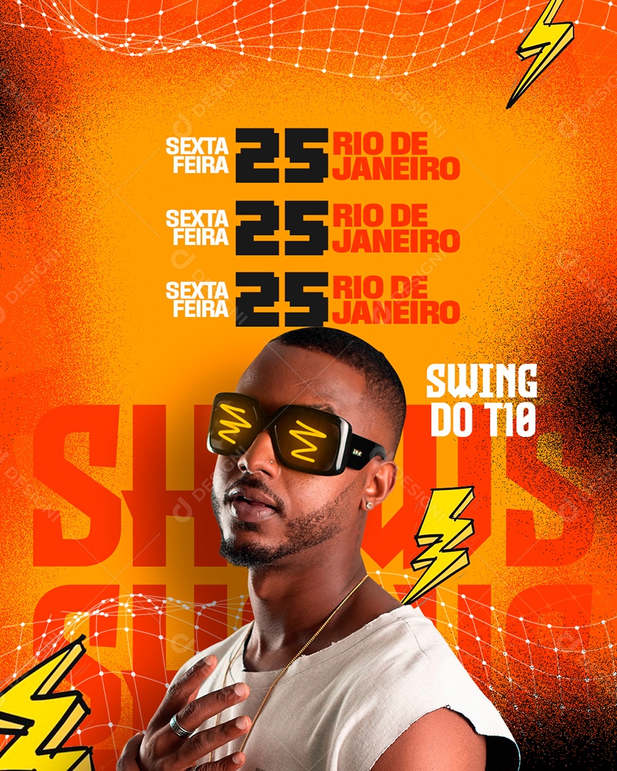 Feed Flyer Agenda Shows Social Media PSD Editável