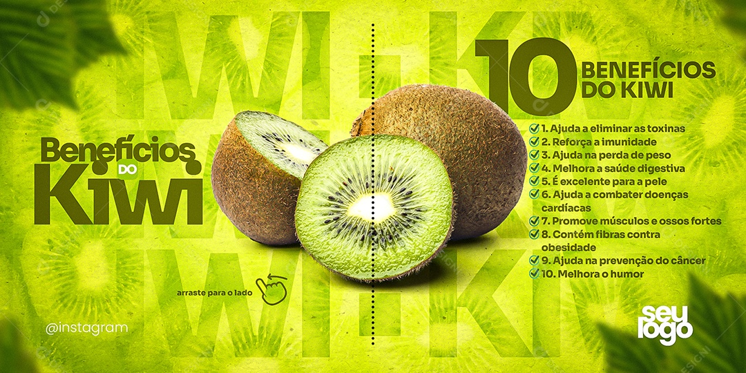 10 Benefícios Do Kiwi PSD Editável