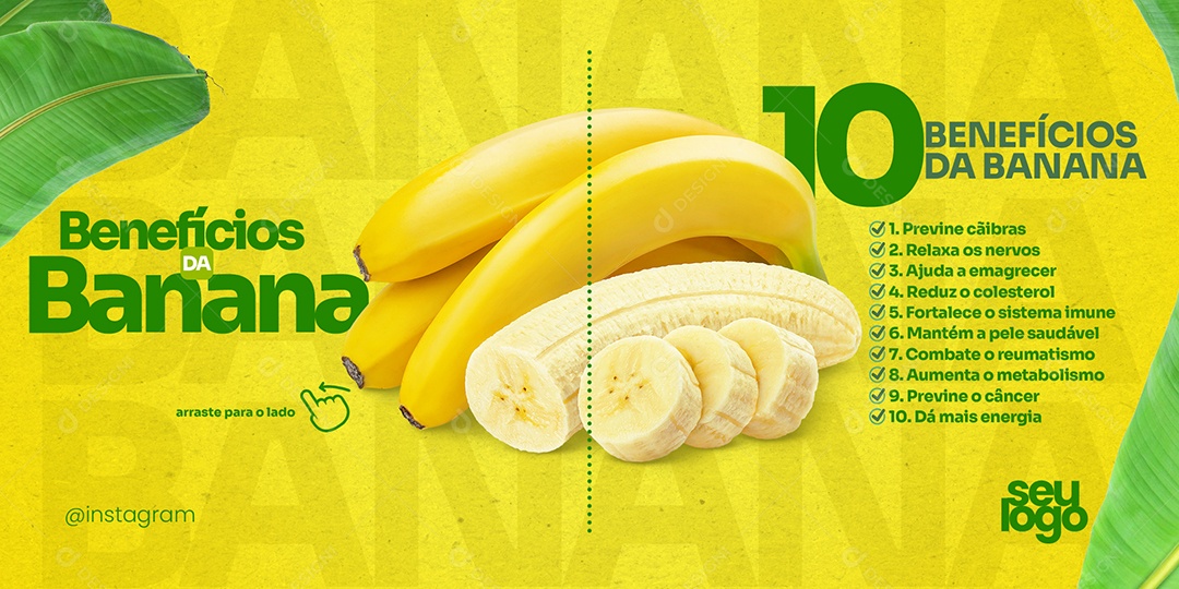 10 Benefícios Da Banana PSD Editável