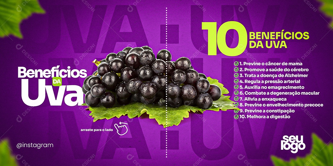 10 Benefícios Da Uva PSD Editável