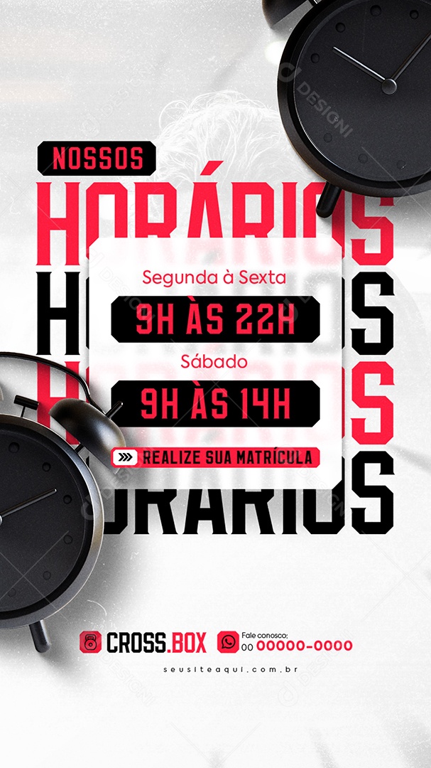 Story Academia Crossfit Nossos Horários Social Media PSD Editável