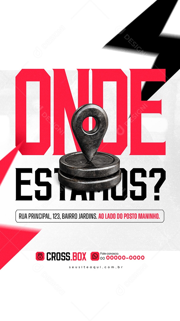 Story Academia Crossfit Onde Estamos Social Media PSD Editável