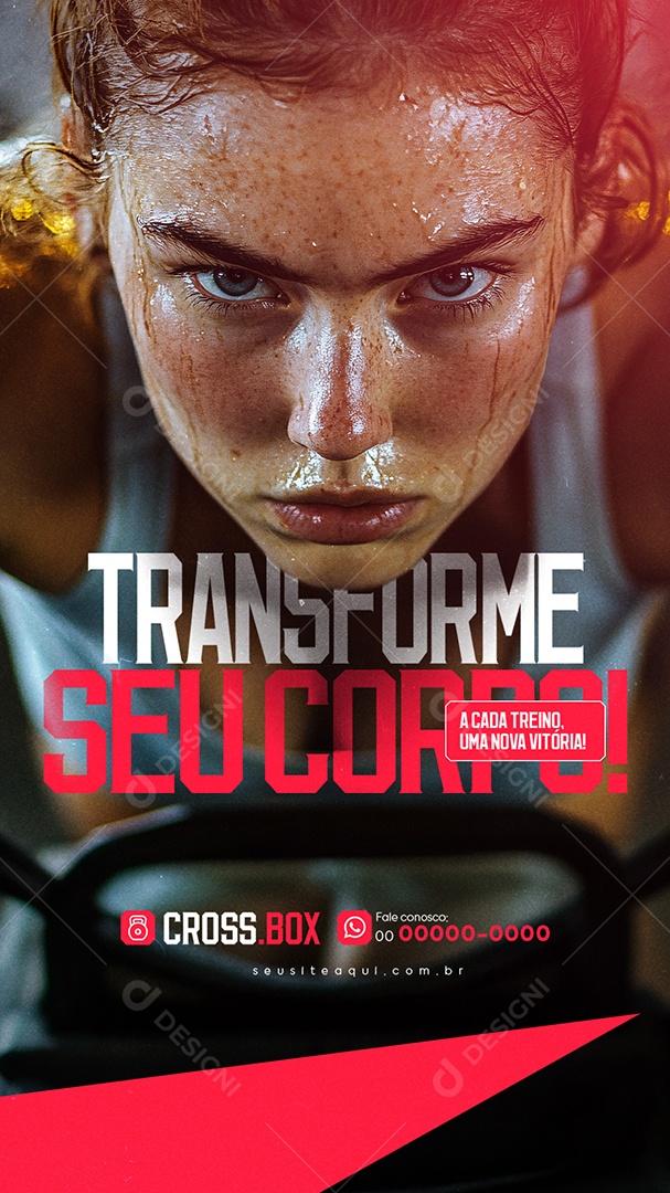 Story Academia Crossfit Transforme seu Corpo Social Media PSD Editável