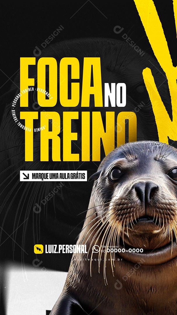 Story Personal Trainer Academia Foca no Treino Social Media PSD Editável
