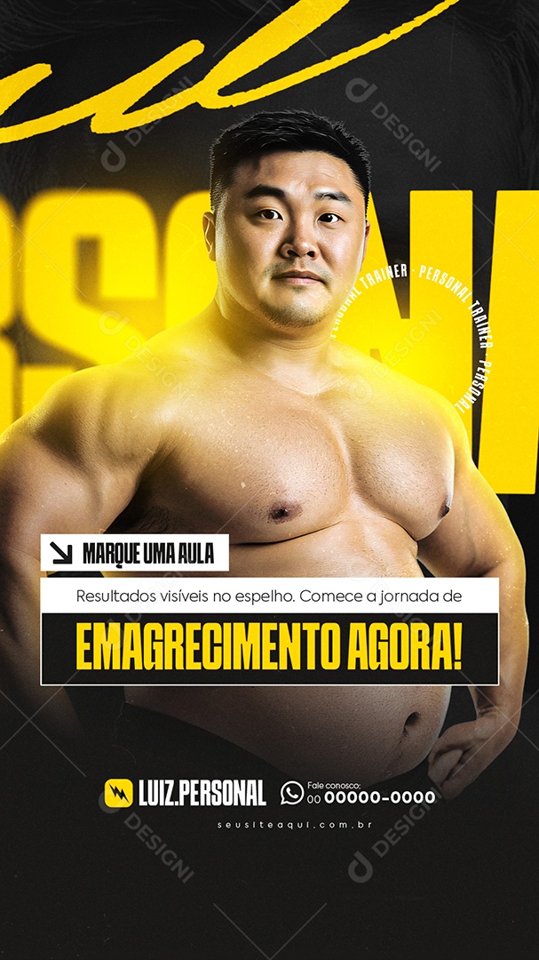 Story Personal Trainer Academia Emgracimento Agora Social Media PSD Editável