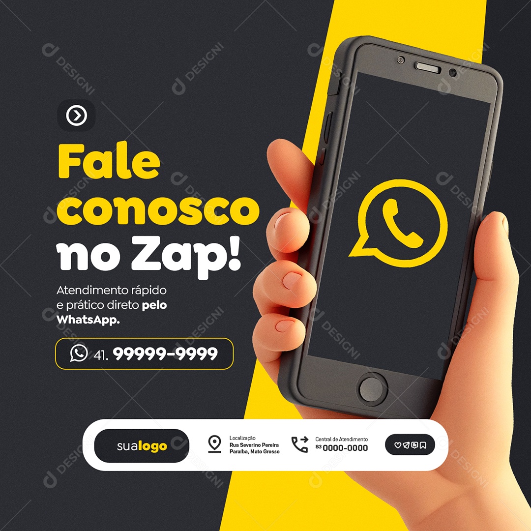 Assistência Técnica de Computadores Fale Conosco no Zap Social Media PSD Editável