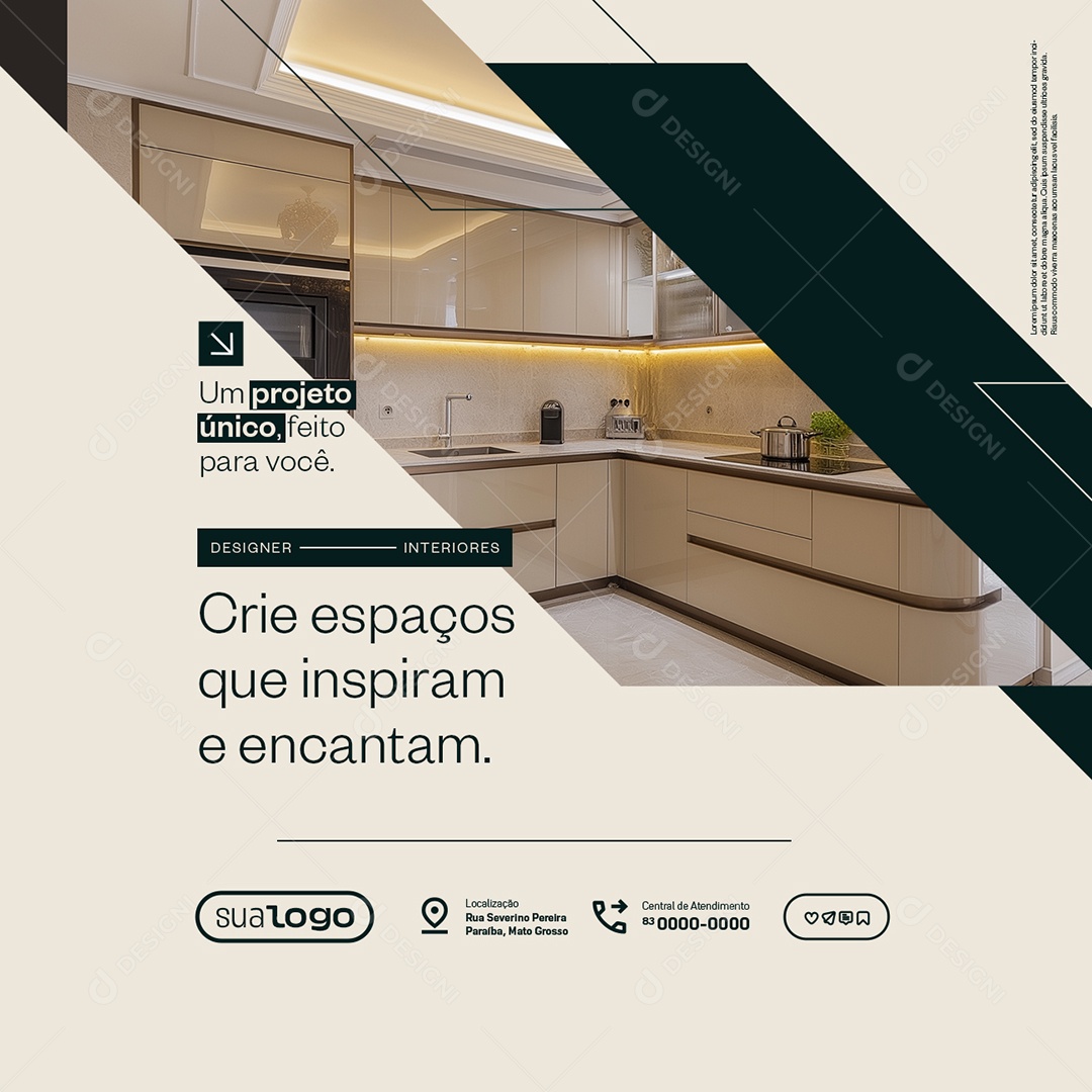 Designer de Interiores Crie Espaços que Inspiram e Encantam Social Media PSD Editável