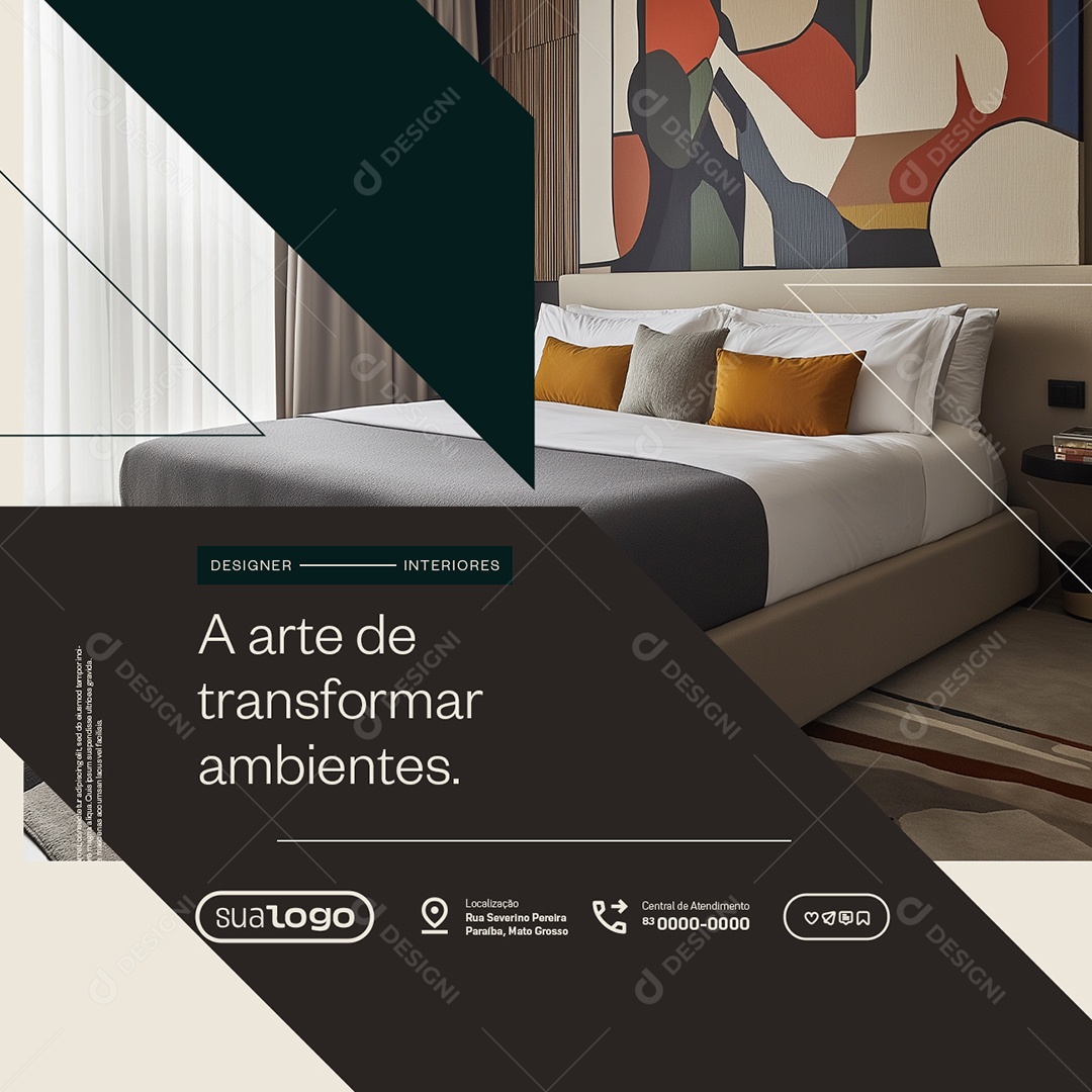 Designer de Interiores a Arte de Transformar Ambientes Social Media PSD Editável