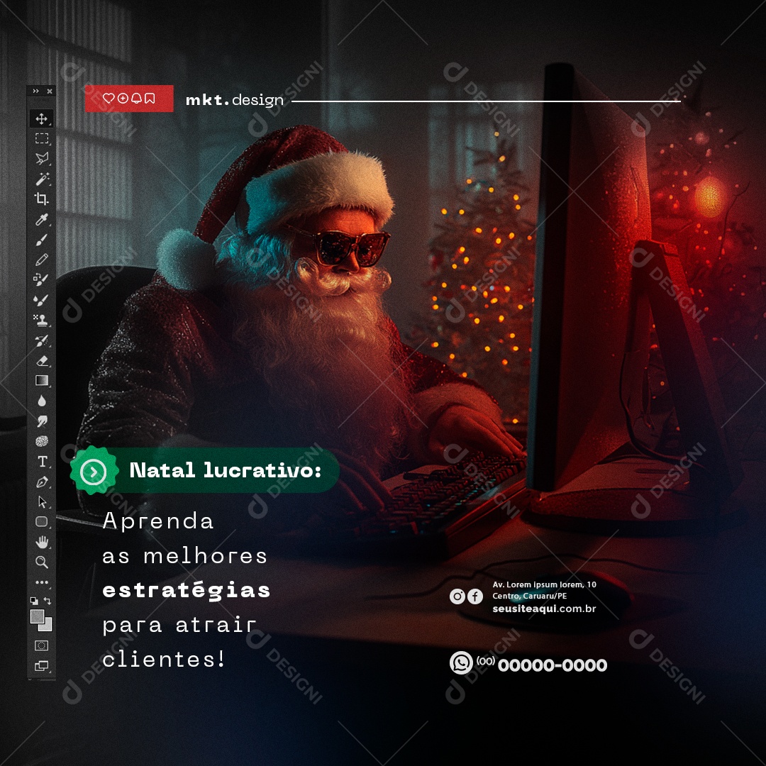 Marketing Digital Natal Lucrativo Social Media PSD Editável