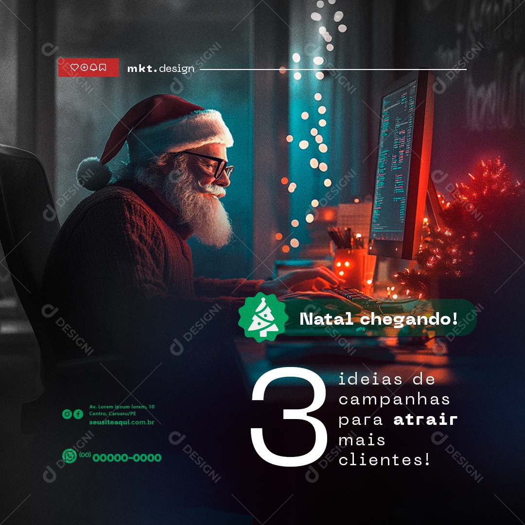 Marketing Digital Natal Chegando Social Media PSD Editável
