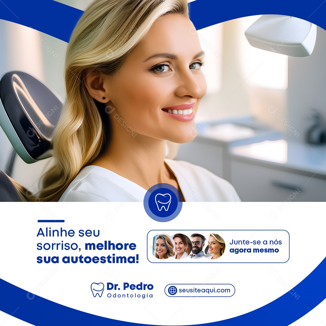 Dentista Alinhe seu Sorriso Social Media PSD Editável