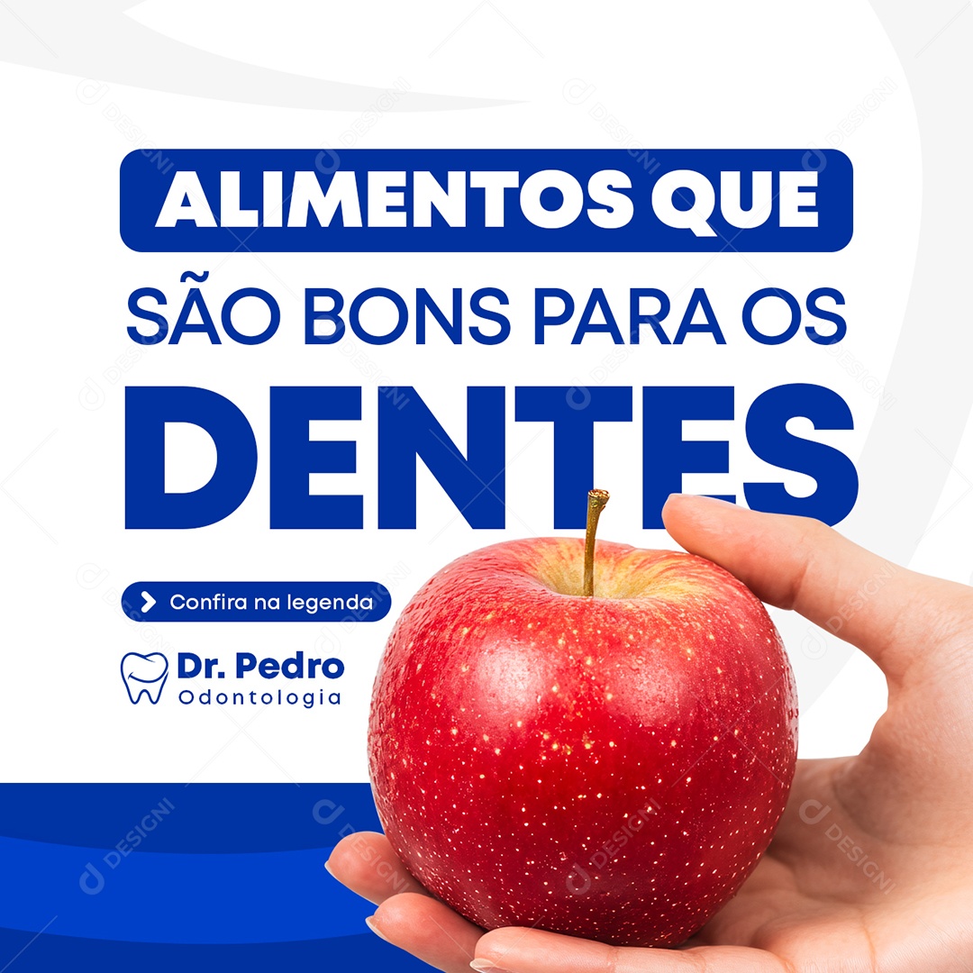 Dentista Alimentos que São Bons para os Dentes Social Media PSD Editável