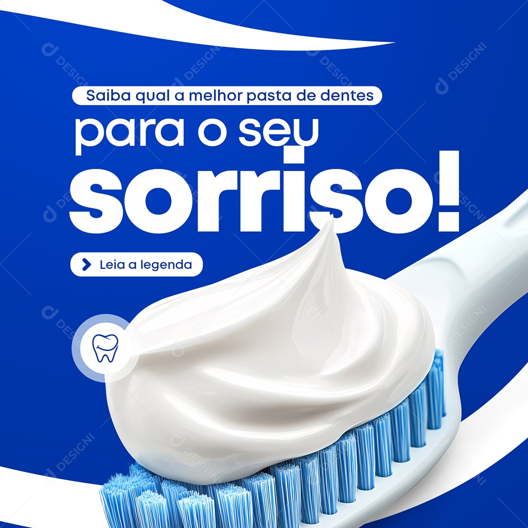 Dentista Pasta de Dentes para o Seu Sorriso Social Media PSD Editável