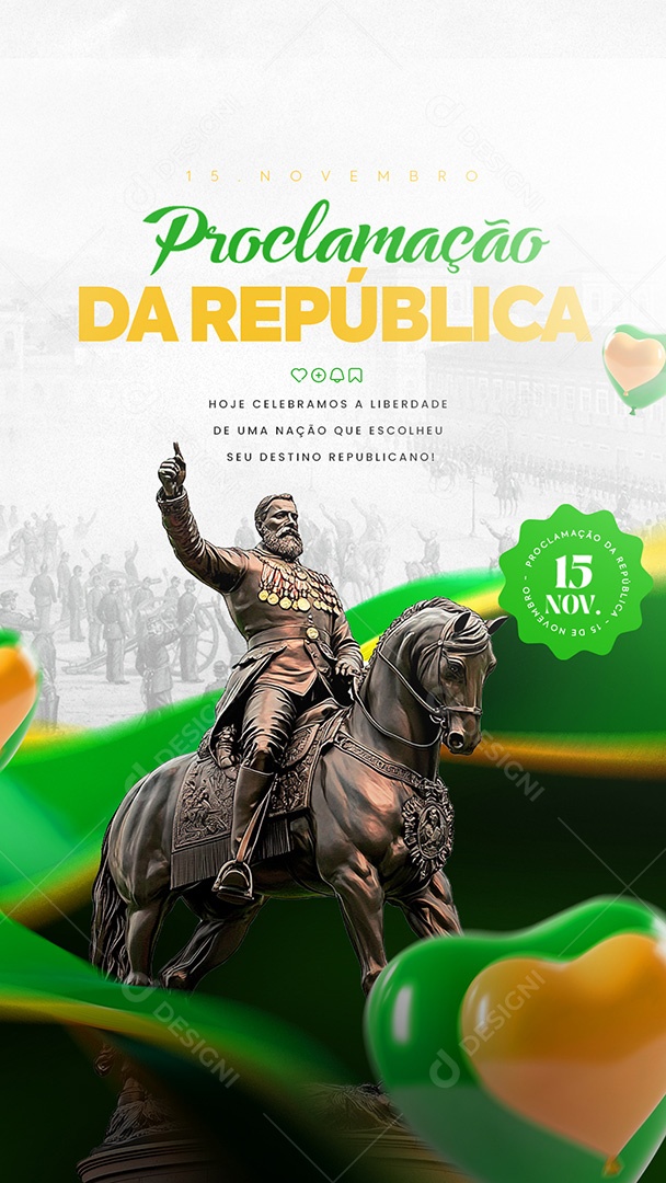 Story Dia da Proclamação Da República 15 De Novembro Social Media PSD Editável