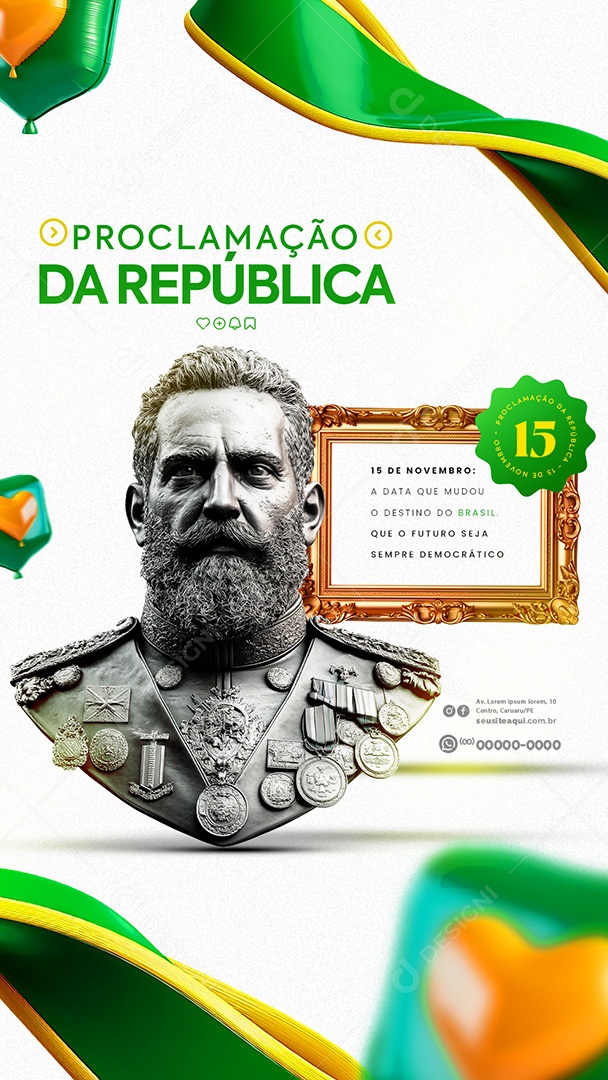 Story Dia da Proclamação Da República 15 De Novembro Social Media PSD Editável