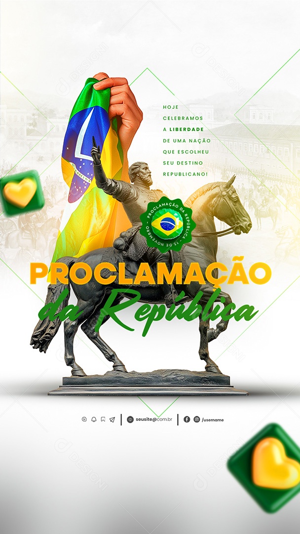 Story Dia da Proclamação Da República 15 De Novembro Social Media PSD Editável