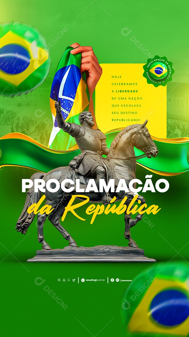 Story Dia da Proclamação Da República 15 De Novembro Social Media PSD Editável