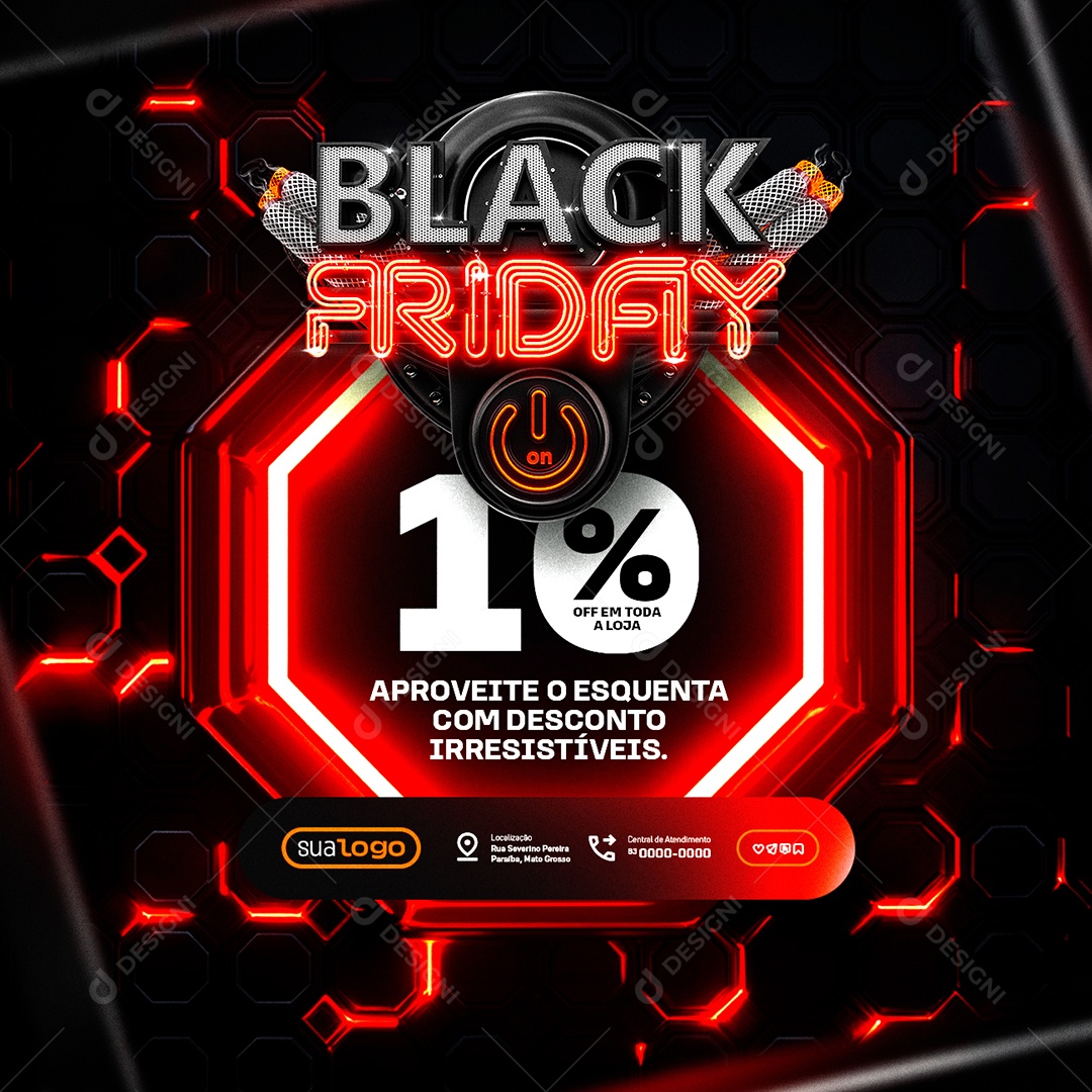 Loja Black Friday 10% Off em Toda a Loja Aproveite o Esquenta Social Media PSD Editável