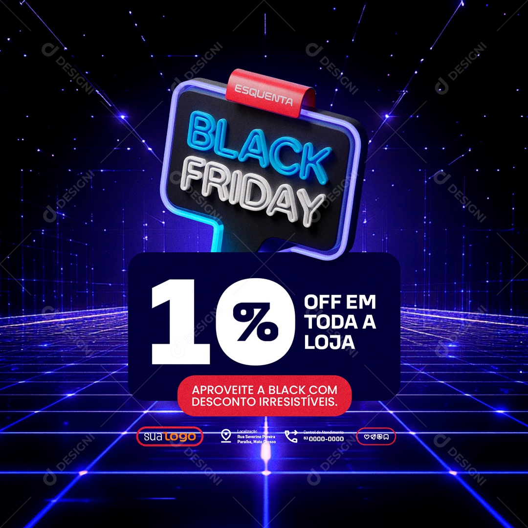 Loja Esquenta Black Friday 10% Off eem Toda a Loja Social Media PSD Editável