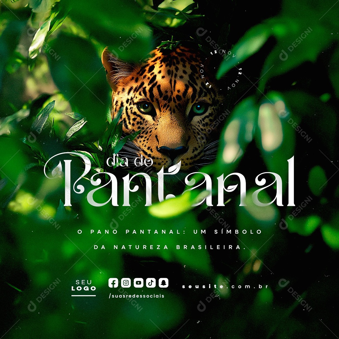 Dia do Pantanal 12 de Novembro Um Símbolo da Natureza Social Media PSD Editável
