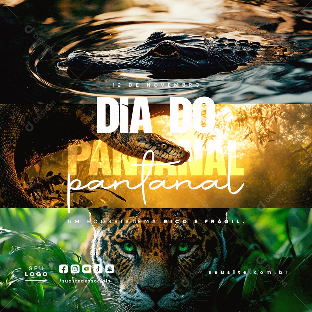 Dia do Pantanal 12 de Novembro Social Media PSD Editável