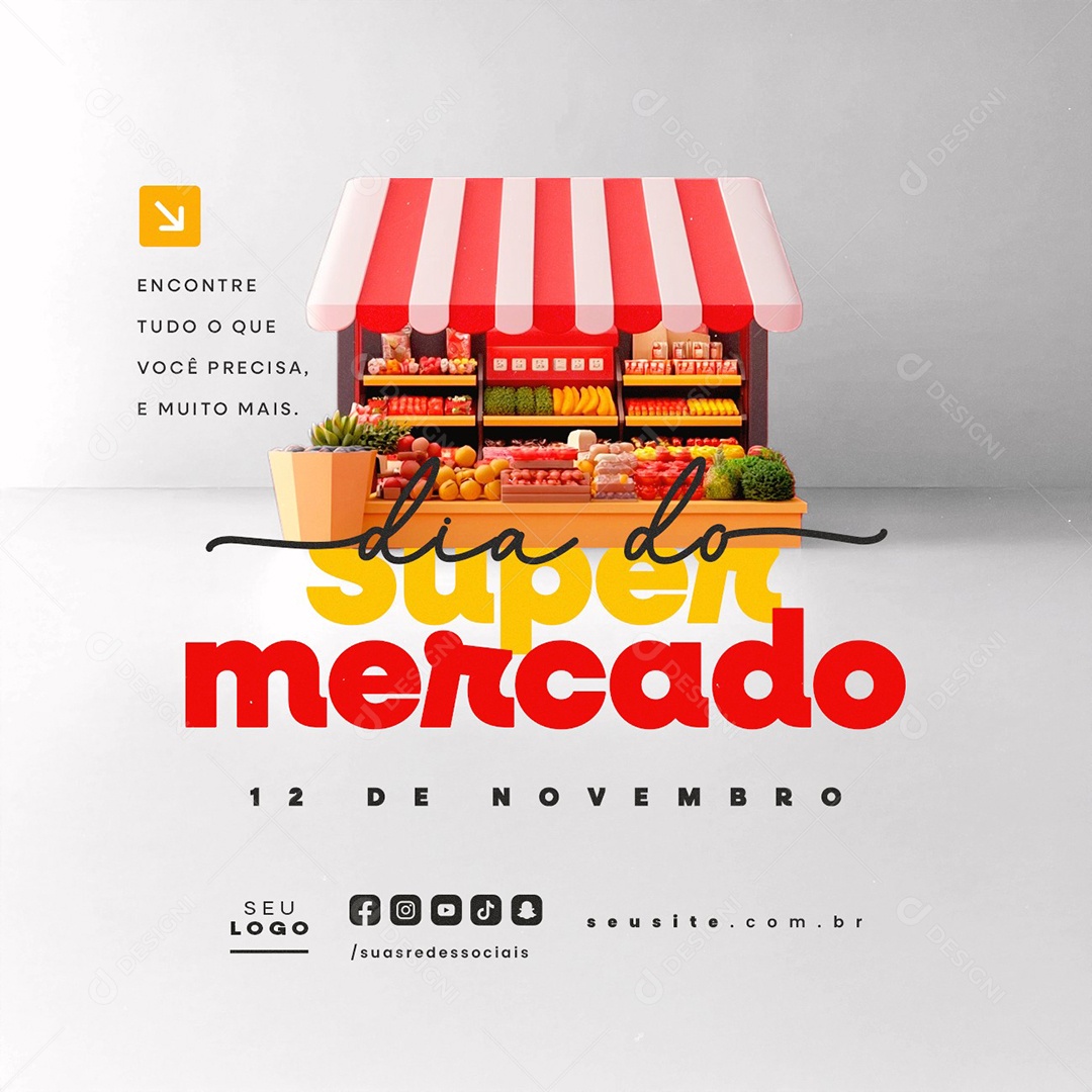 Social Media Dia Do Supermercado 12 de Novembro PSD Editável