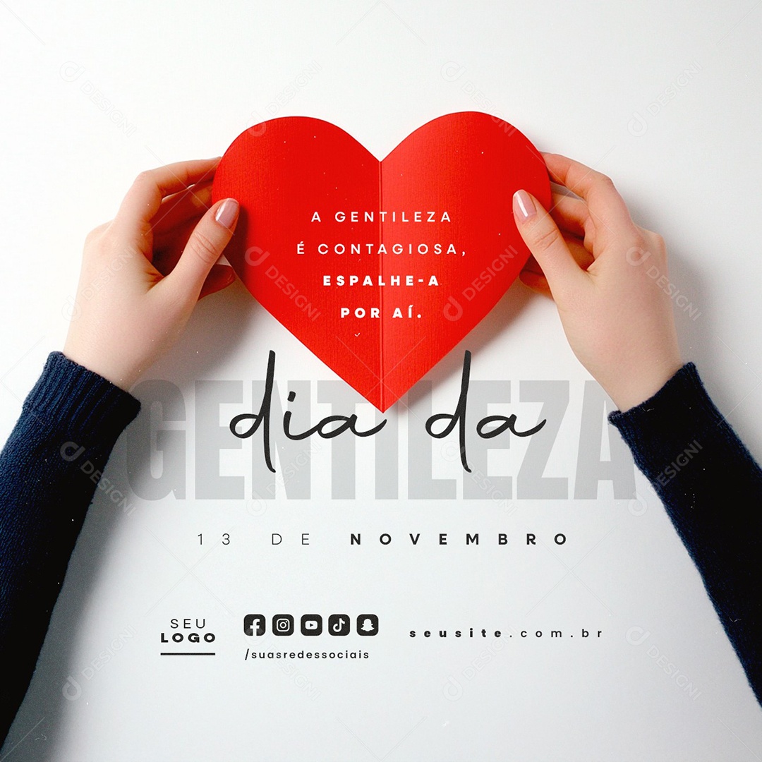 Dia da Gentileza 13 de Novembro Social Media PSD Editável