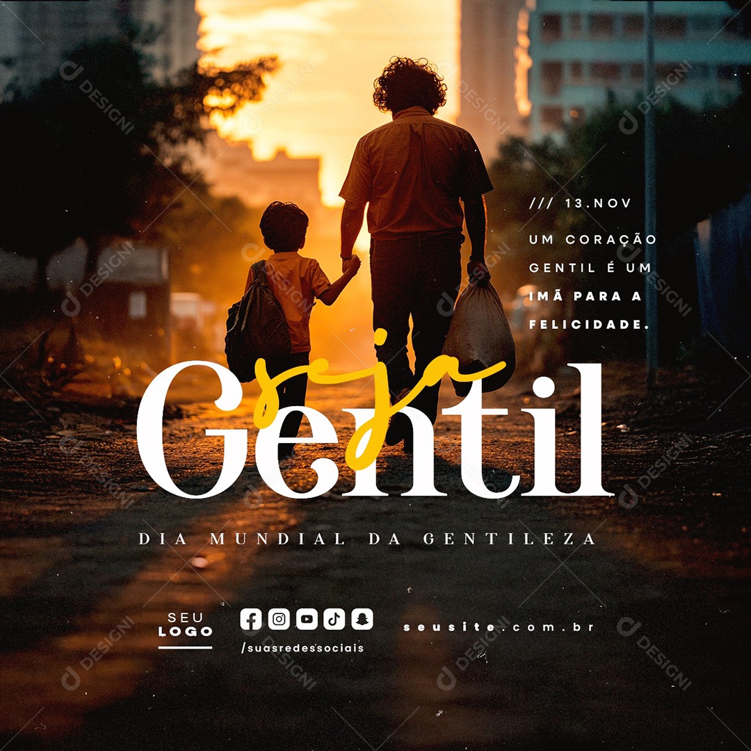 Dia Mundial da Gentileza 13 de Novembro Social Media PSD Editável