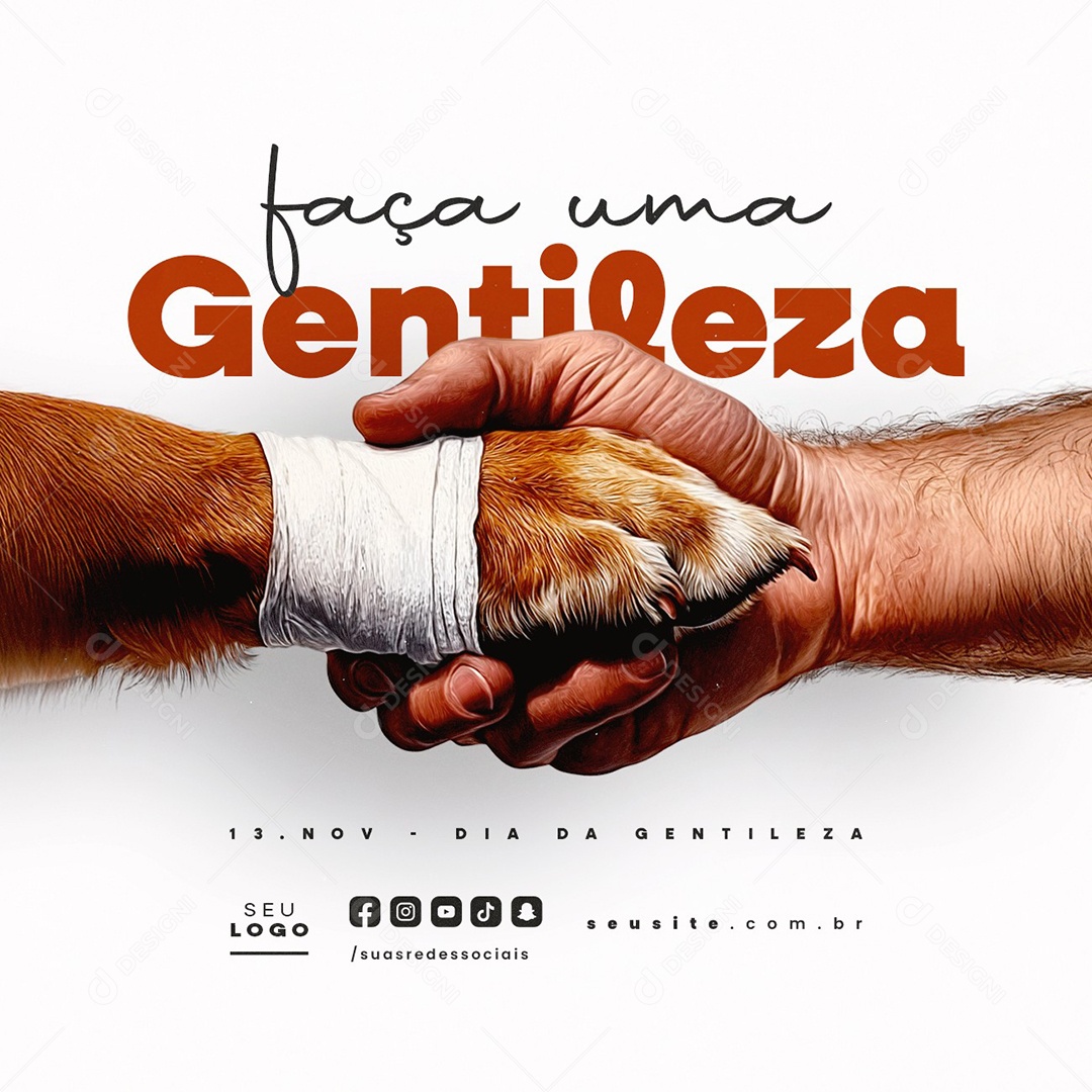 Dia da Gentileza 13 de Novembro Faça uma Gentileza Social Media PSD Editável