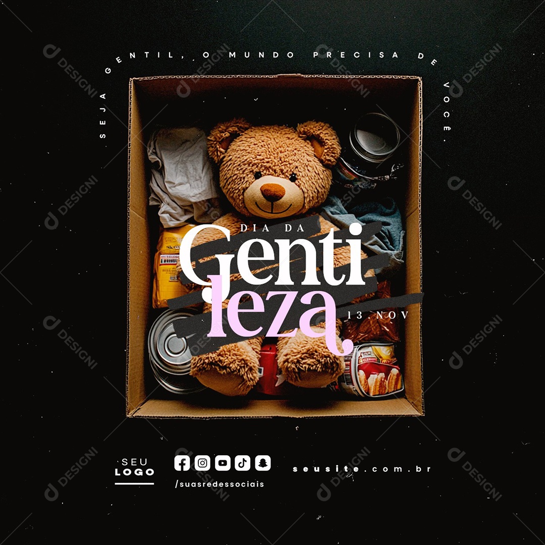 Dia da Gentileza 13 de Novembro Social Media PSD Editável