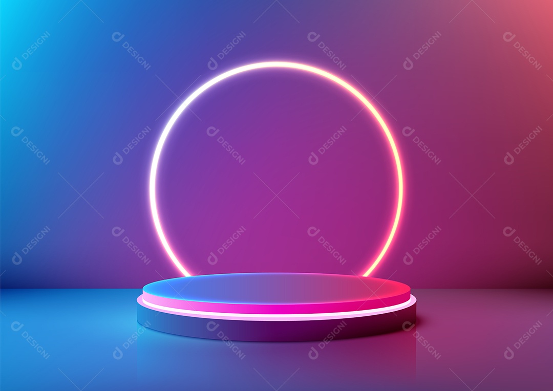 Modelo de Cenário de Pódio Ilustração Vetor EPS Editável