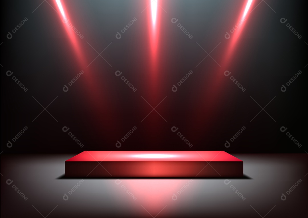 Modelo de Cenário de Pódio Ilustração Vetor EPS Editável