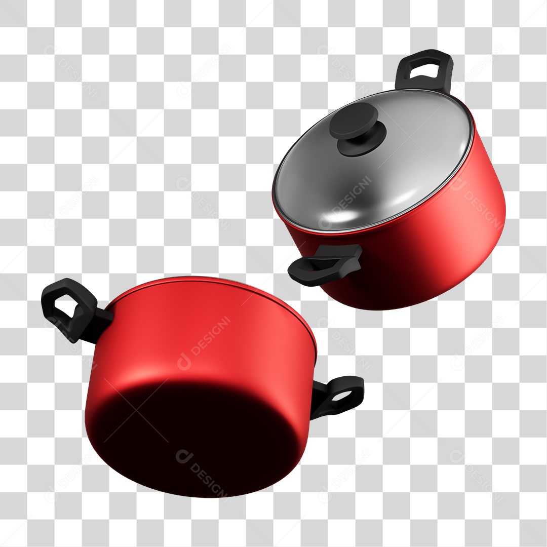 Elemento 3D Panelas PNG Transparente