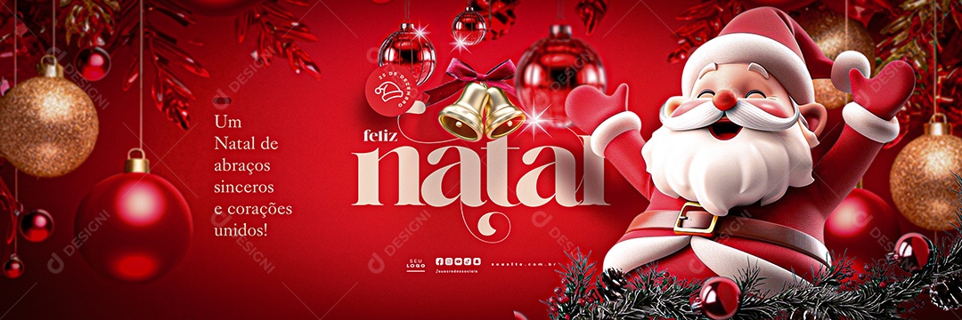 Carrossel Feliz Natal 25 de Dezembro Social Media PSD Editável