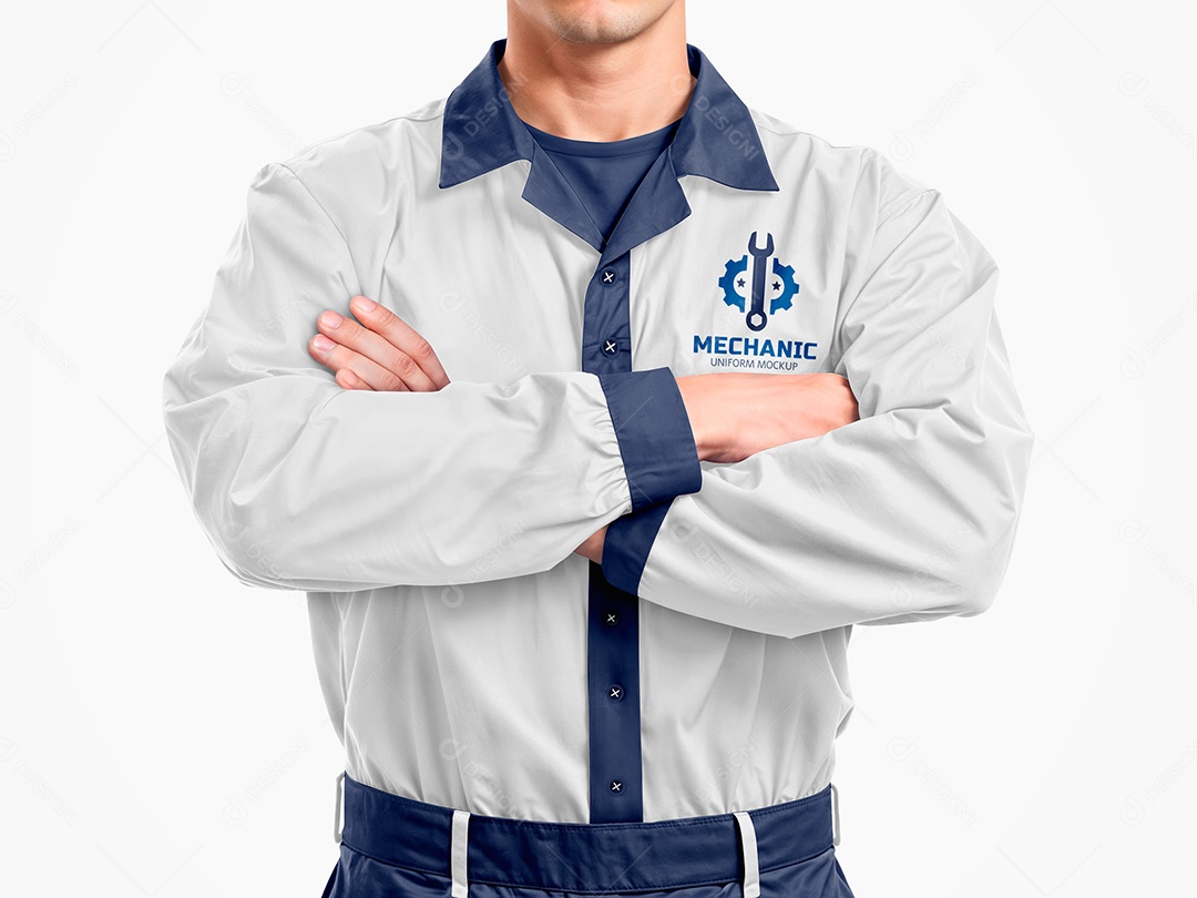 Uniforme de Mecanico Mockup PSD Editável