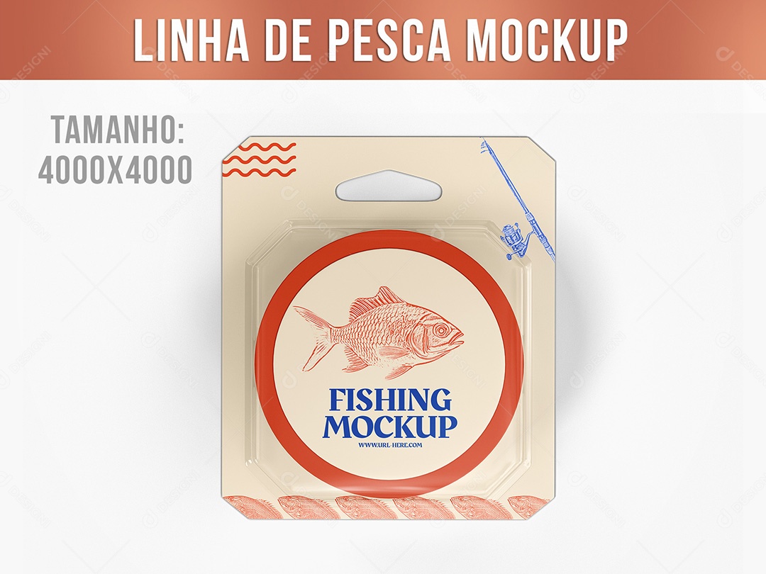 Linha de Pesca Mockup PSD Editável