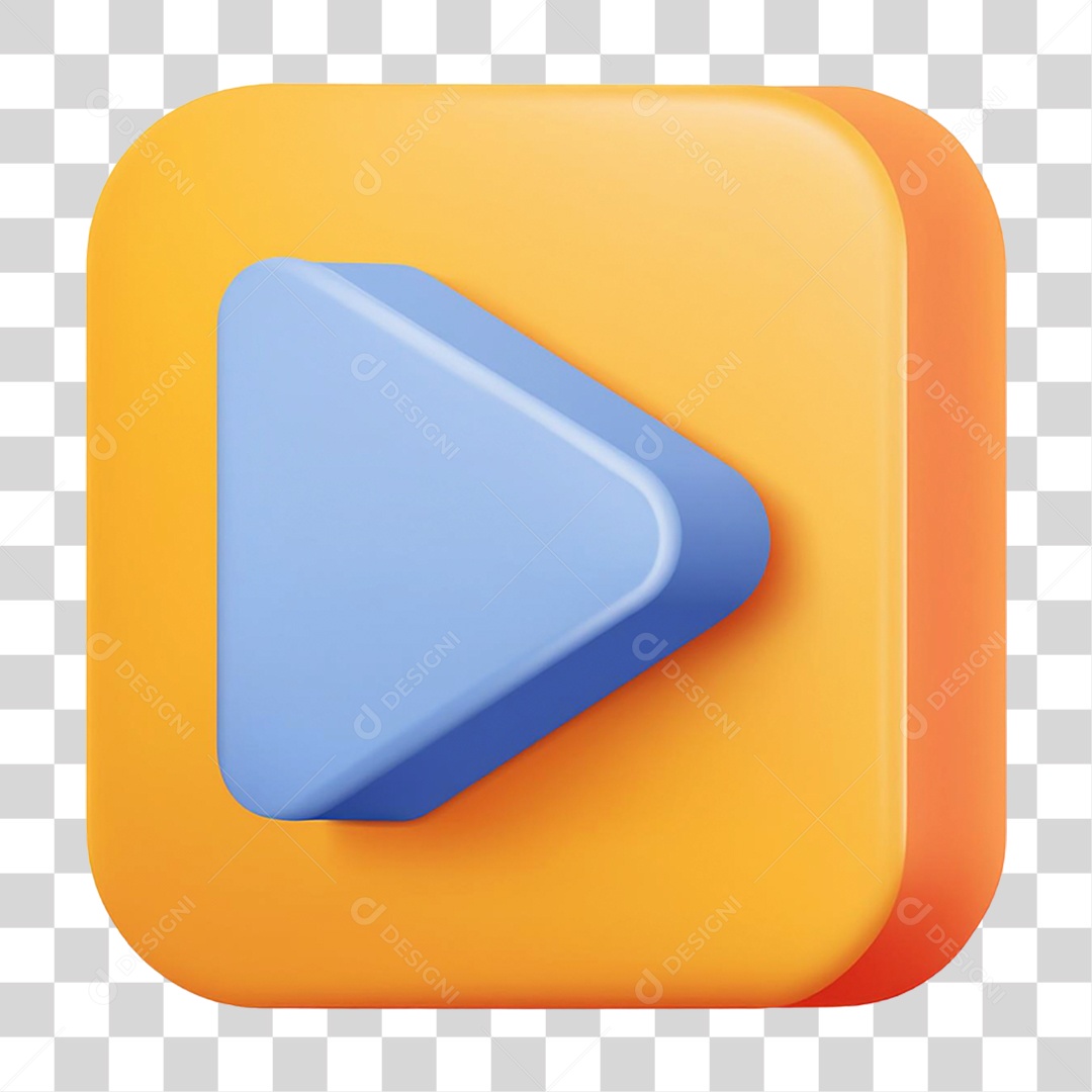 Elemento 3D Símbolo Play PNG Transparente