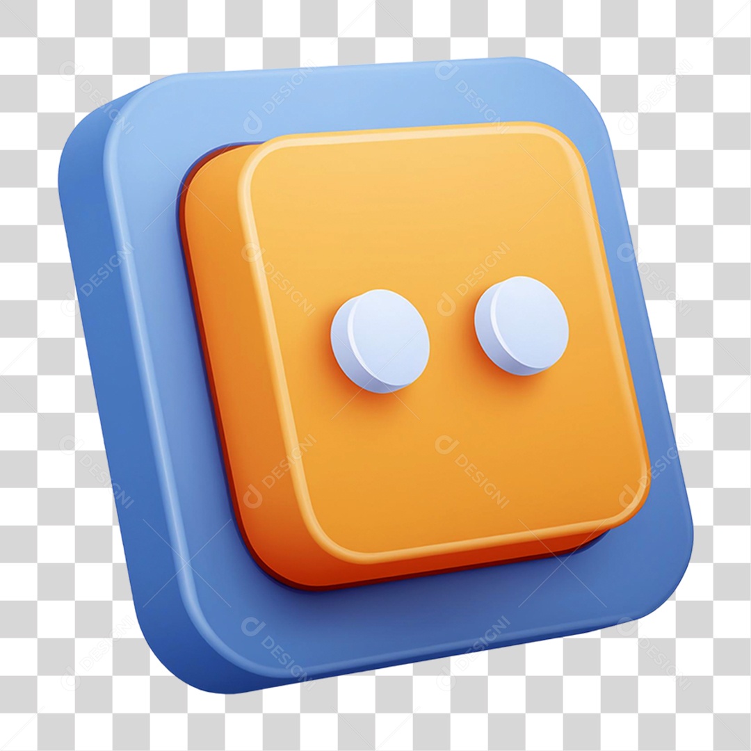 Elemento 3D Botão PNG Transparente