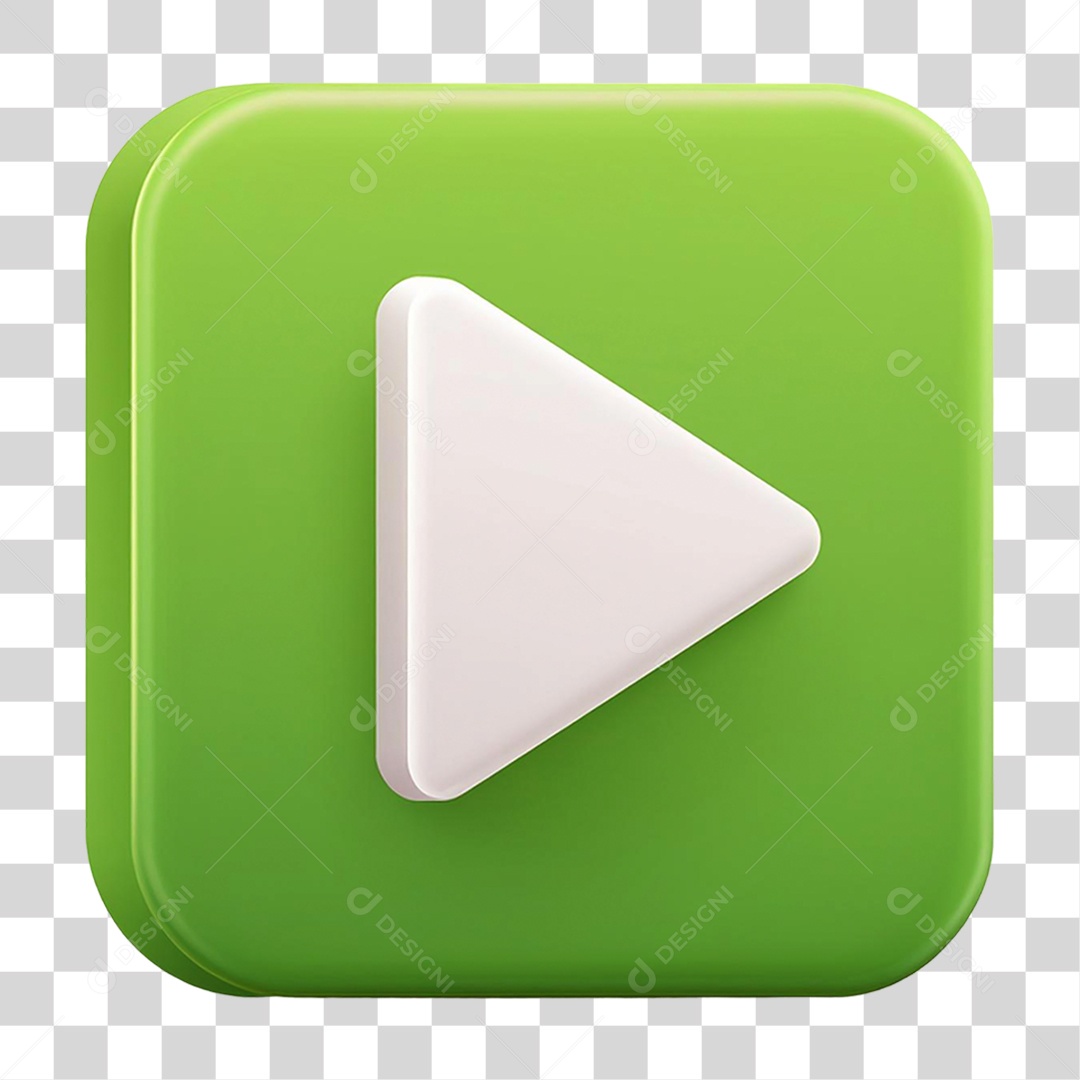 Elemento 3D Símbolo Play PNG Transparente