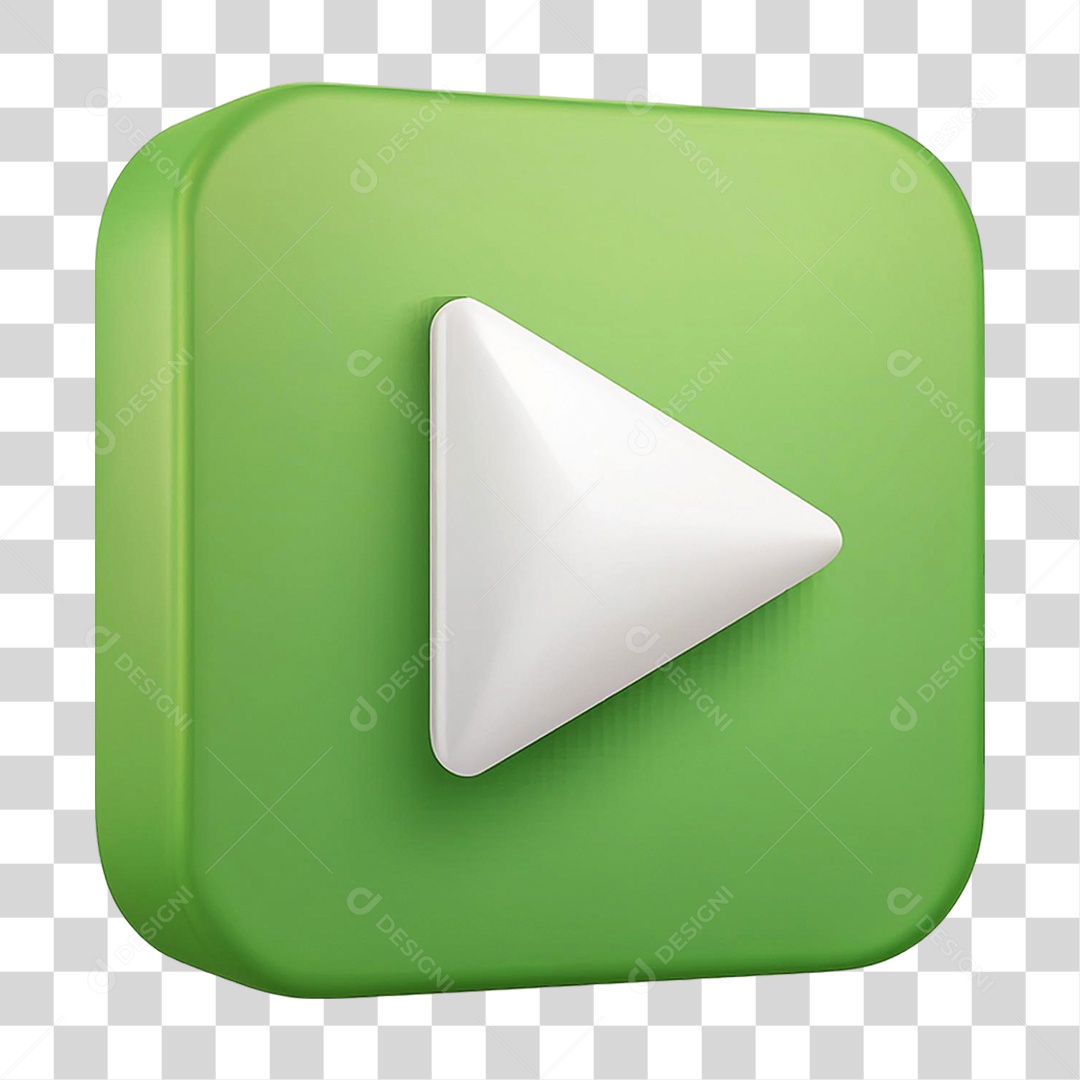Elemento 3D Símbolo Play PNG Transparente